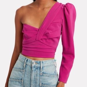 ALC one shoulder cropped top